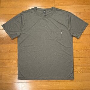 Vuori Mens Athletic‎ T-Shirt Short Sleeve Crew Neck Pocket XX Large Gray Melange
